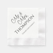 Mr. en Mrs Wedding Reception Cocktail Napkins Servet (Voorkant)