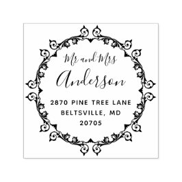  Mr en Mrs Wedding Round Retouradres Zelfinktende Stempel