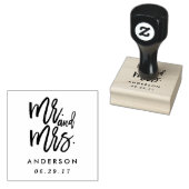 Mr en Mrs Wedding Rubberstempel (Gestempeld)