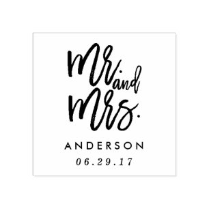 Mr en Mrs Wedding Rubberstempel