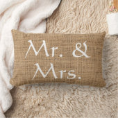 Mr en Mrs Wedding Rustic burlap Kussen (Deken)