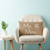 Mr en Mrs Wedding Rustic burlap Kussen (Stoel)