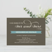 Mr. en Mrs Wedding Shower/Rehearsal Dinner Invite Kaart (Staand voorkant)