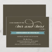 Mr. en Mrs Wedding Shower/Rehearsal Dinner Invite Kaart (Voorkant / Achterkant)