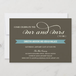 Mr. en Mrs Wedding Shower/Rehearsal Dinner Invite Kaart