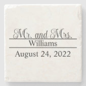 Mr en Mrs Wedding Stenen Onderzetter (Voorkant)