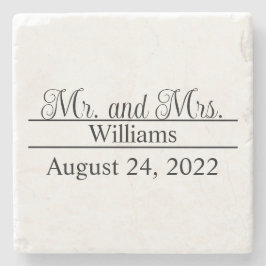 Mr en Mrs Wedding Stenen Onderzetter