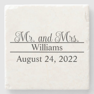 Mr en Mrs Wedding Stenen Onderzetter