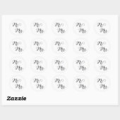 Mr en Mrs Wedding Stickers- Zwart en Wit Ronde Sticker (Vel)