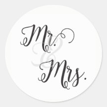 Mr en Mrs Wedding Stickers- Zwart en Wit