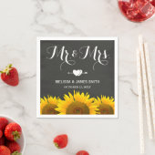 Mr. en Mrs Wedding Sunflower Chalkboard Elegant Servet (Insitu)