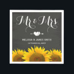 Mr. en Mrs Wedding Sunflower Chalkboard Elegant Servet<br><div class="desc">================================================================ de Uitnodigingsreeks van elegante chromatografische zonnebloemen (1) Alle tekststijl, kleuren, grootte kunnen worden gewijzigd om aan uw behoeften te voldoen. (2) Als je objecten op maat of op maat moet maken, kun je contact met me opnemen. (In hoesje heb je mijn antwoord niet gekregen, controleer je de SPAM-map per...</div>