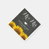 Mr. en Mrs Wedding Sunflower Chalkboard Elegant Servet (Hoek)