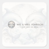 Mr en Mrs Wedding Vierkante Sticker (Voorkant)
