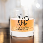 Mr en Mrs Wedding Whisky Glas