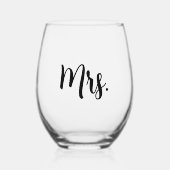Mr en Mrs Wedding Wijnglas Zonder Voet (Voorkant)