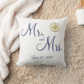Mr en Mrs White Nautical Wedding Kussens (Deken)