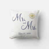 Mr en Mrs White Nautical Wedding Kussens (Voorkant)