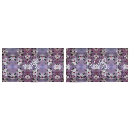 Mr. en Mrs White Paars en Blue Kussensloop (Voorkant-Set)