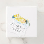 Mr en Mrs Yellow en Blue Floral Dank u Bedankjes Labels (In situ)