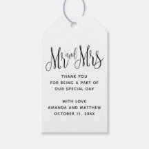 Mr en Mrs Zwart-wit bruiloft dank u