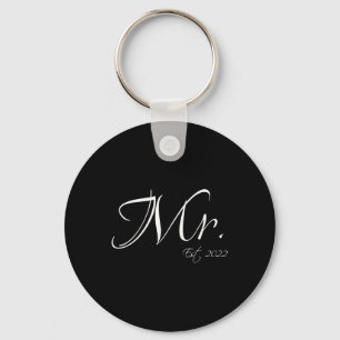 Mr Est. 2022 Mr& Mrs. Bride Groom Couple Ma Sleutelhanger