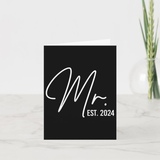 Mr Est. 2024 Just Married Wedding Hubby Mr & Kaart (Voorkant)