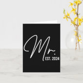 Mr Est. 2024 Just Married Wedding Hubby Mr & Kaart (Gele Bloem)