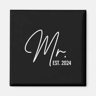 Mr Est. 2024 Just Married Wedding Hubby Mr & Magneet