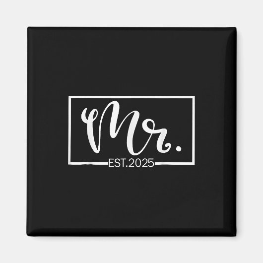 Mr Est. 2025 Just Married Wedding Hubby Mr & Magneet (Voorkant)