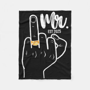 Mr Est. 2025 Trouwen met een huwelijksvinger Fleece Deken