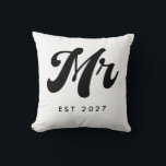 Mr EST jaar Kussen<br><div class="desc">Mr. opgericht Jaar plezier Minimal Design</div>