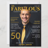 Mr Fabulous 50th Birthday Magazine Hoesje Stijl Kaart (Voorkant)
