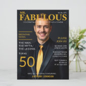 Mr Fabulous 50th Birthday Magazine Hoesje Stijl Kaart (Staand voorkant)