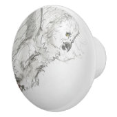 Mr Feathers neemt een standaard. Keramische Knop (Rechts)