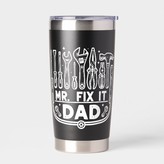 Mr Fix It Dad Vaderdag Geïsoleerde Drinkbeker (Links)