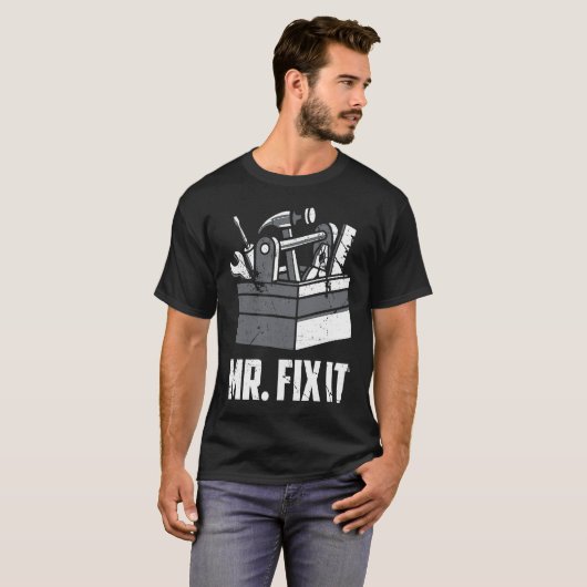 Mr Fix It Papa Handyman Vaderdag Reparatie Gereeds T-shirt (Voorkant volledig)