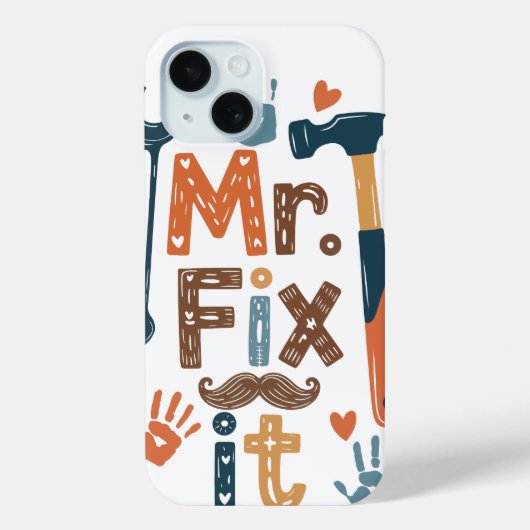 Mr Fix IT Vaderdag Kaart Case-Mate iPhone Case (Achterkant)