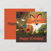 MR. FOX, platte Kaart, geboortedag (Voorkant / Achterkant)