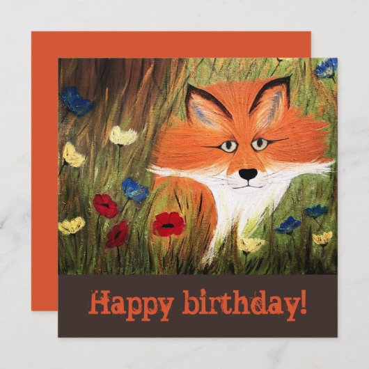 MR. FOX, platte Kaart, geboortedag (Voorkant / Achterkant)