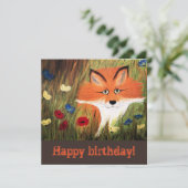 MR. FOX, platte Kaart, geboortedag (Staand voorkant)