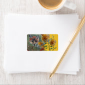 Mr Fox & zonnebloemen dank u Etiket (Insitu)