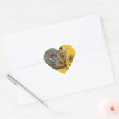 Mr Fox & zonnebloemen dank u Hart Sticker (Envelop)