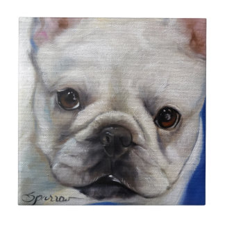 "Mr French" franse Bulldog frenchie art schilderij Tegeltje