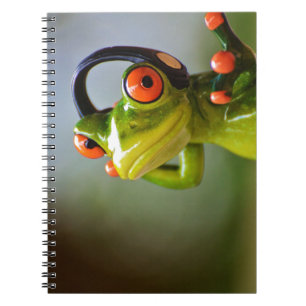 Mr Frog met hoofdtelefoon Notitieboek