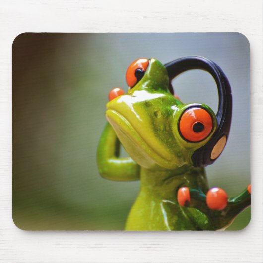Mr. Frog with Headphones Muismat (Voorkant)
