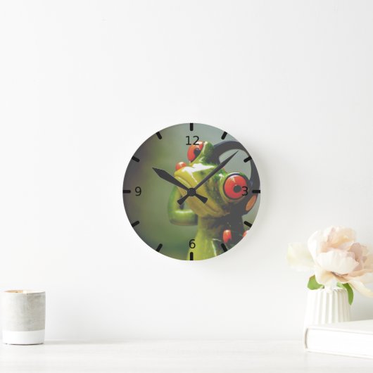 Mr. Frog with Headphones Ronde Klok (Huis)
