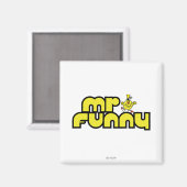 Mr Funny | gele letters Magneet (Voorkant / Achterkant)