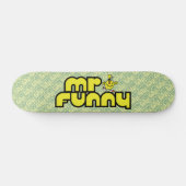 Mr Funny | gele letters Skateboard (Horizontaal)