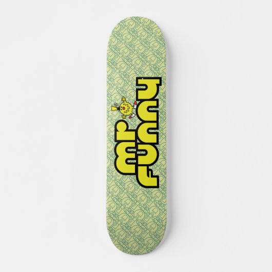 Mr Funny | gele letters Skateboard (Voorkant)
